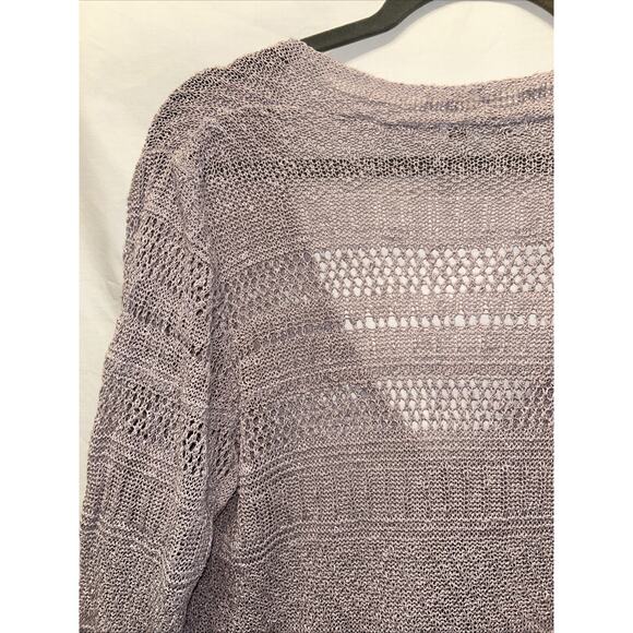 Coldwater Creek Sweater Womens 1x Lavender Purple Crochet Cottagecore Linen - Picture 14 of 14